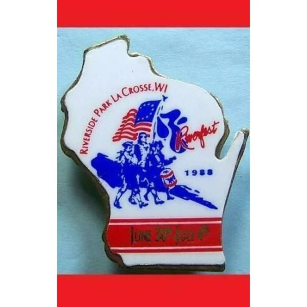 1988 Riverfest, Riverside Park,Lacrosse,Wisconsin-Logo Pin
